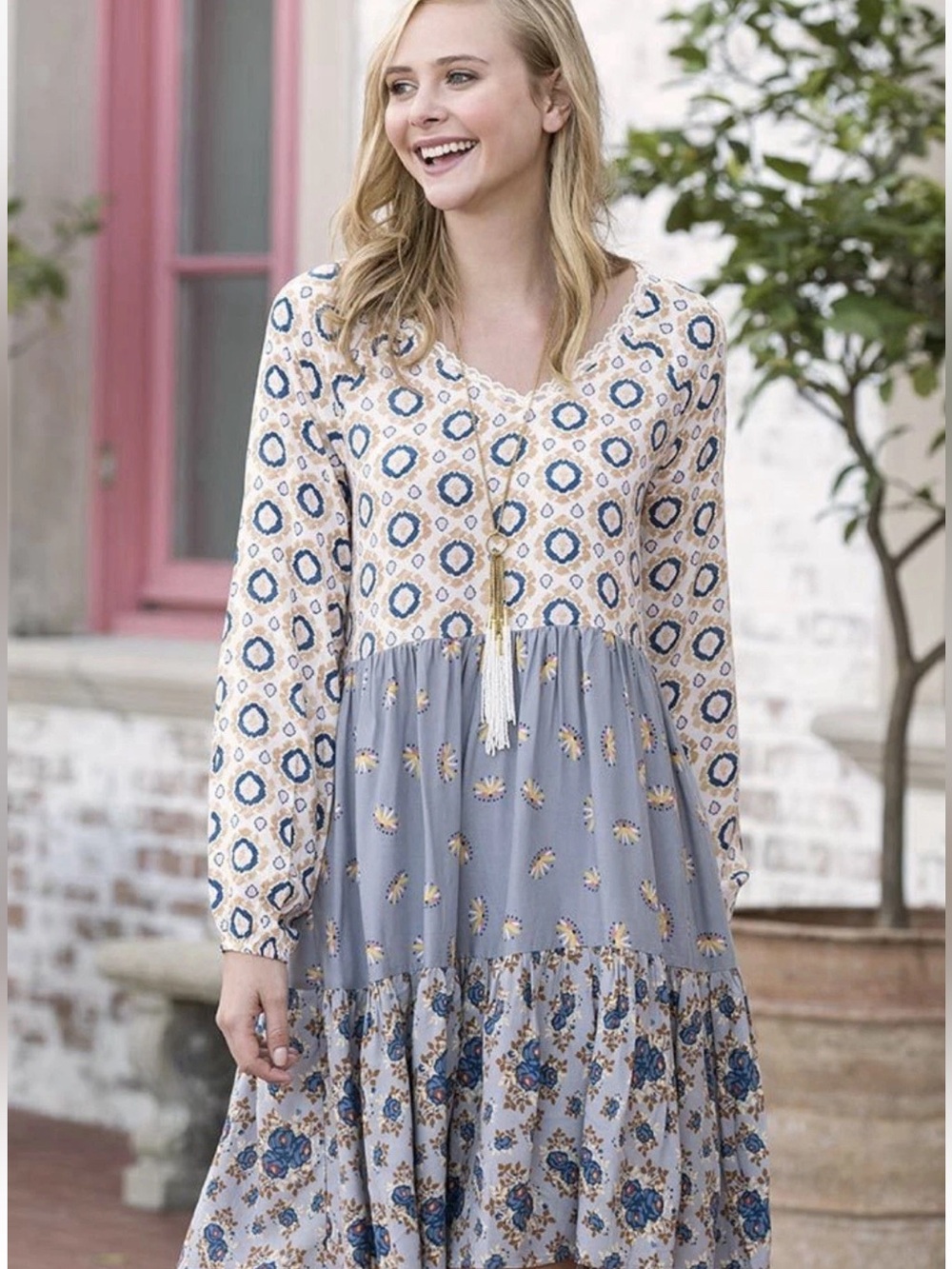 Matilda Jane Lace Floral Boho Dress Visionary Dress Size M